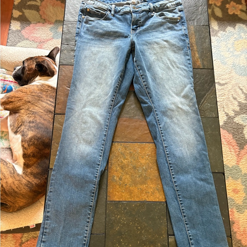 Torrid Blue Skinny Jeans with Stretch and Faded Detail